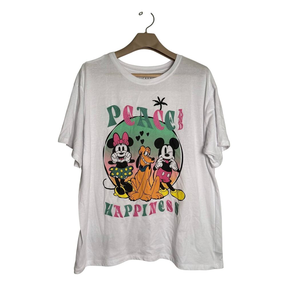 Disney Mickey Mouse TShirt Peace and Happiness Womens XXL (20)